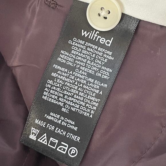 Aritzia Wilfred The Effortless Pant - Brown Plaid - Wide Leg Trouser - Size 2 - Picture 5 of 6